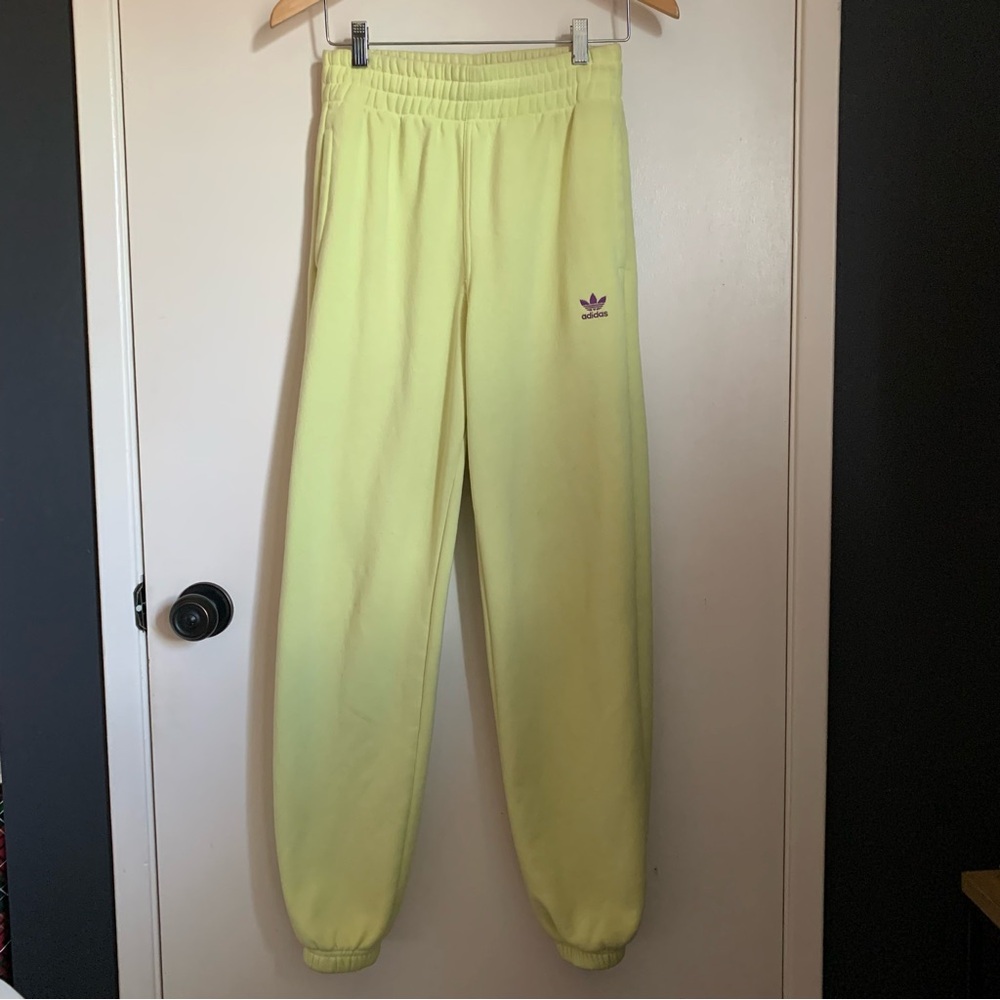 Adidas Neon Yellow Sweatpants XS